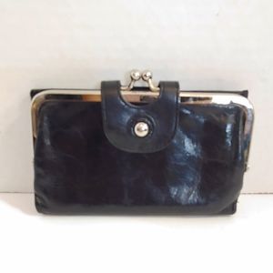 Hobo black leather wallet